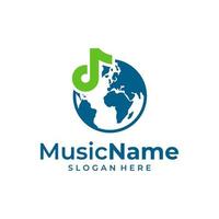 World Music Logo Template Design Vector, Emblem, Design Concept, Creative Symbol, Icon vector