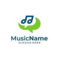 Music Talk Logo Vector Icon Illustration. Chat Music logo design template