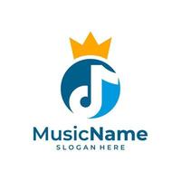 Vector de diseño de plantilla de logotipo de música King, emblema, concepto de diseño, símbolo creativo, icono
