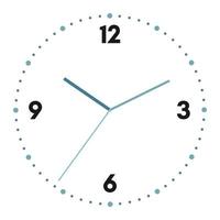 Vector illustration of mechanical clock. Clock face on white background.