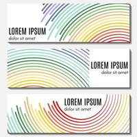 Set of colorful abstract header banners with curved lines and place for text. Vector backgrounds for web design.