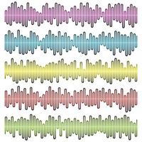 Sound waves vector set. Audio equalizer. Sound and audio waves isolated on white background.