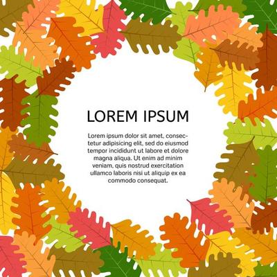Background with autumn leaves with a place in the center for your text. Vector illustration.