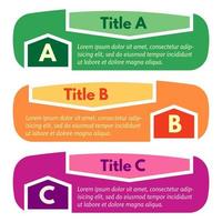 conjunto de tres banners de opciones de colores horizontales. plantilla de diseño infográfico paso a paso. ilustración vectorial vector