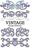 Set of vintage floral elements for design. Swirl elements for design. vector