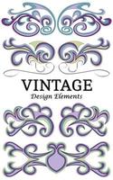 Set of vintage floral elements for design. Swirl elements for design. vector