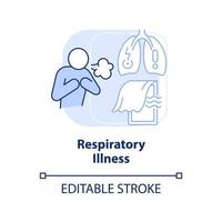 Respiratory illness light blue concept icon. Health effect of overcrowding abstract idea thin line illustration. Isolated outline drawing. Editable stroke. vector