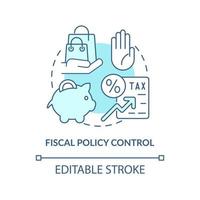 Fiscal policy control turquoise concept icon. Higher tax rate. Controlling inflation abstract idea thin line illustration. Isolated outline drawing. Editable stroke. vector