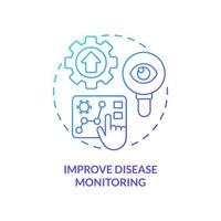 Improve disease monitoring blue gradient concept icon. Illness surveillance. Pandemic prevention abstract idea thin line illustration. Isolated outline drawing vector