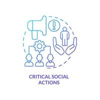 Critical social actions blue gradient concept icon. Illness information. Pandemic preparedness abstract idea thin line illustration. Isolated outline drawing vector