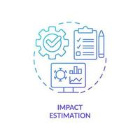 Impact estimation blue gradient concept icon. Data study and analysis. Disease monitoring abstract idea thin line illustration. Isolated outline drawing. vector