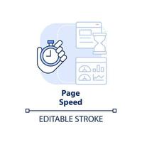 Page speed light blue concept icon. Loading time of website pages. SEO ranking factor abstract idea thin line illustration. Isolated outline drawing. Editable stroke. vector