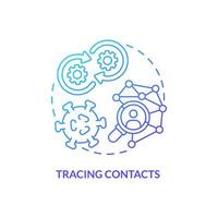 Tracing contacts blue gradient concept icon. Infection and viruses spreading. Disease monitoring abstract idea thin line illustration. Isolated outline drawing. vector