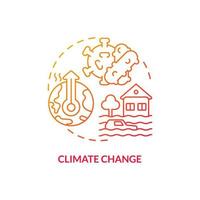 Climate change red gradient concept icon. Weather and infections. Reason for increased risk of pandemic abstract idea thin line illustration. Isolated outline drawing. vector