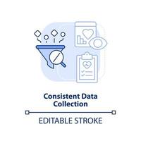 Consistent data collection light blue concept icon. Prepare healthcare for pandemics abstract idea thin line illustration. Isolated outline drawing. Editable stroke. vector