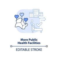 More public health facilities light blue concept icon. Way to improve healthcare abstract idea thin line illustration. Isolated outline drawing. Editable stroke. vector