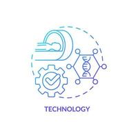 Technology blue gradient concept icon. Innovative methods. Patient screening. Pandemic preparedness effort abstract idea thin line illustration. Isolated outline drawing vector
