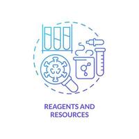 Reagents and resources blue gradient concept icon. Pandemic preparedness preclinical research abstract idea thin line illustration. Isolated outline drawing vector