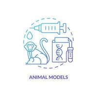 Animal models blue gradient concept icon. Experimental models. Pandemic preparedness preclinical research abstract idea thin line illustration. Isolated outline drawing vector