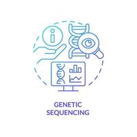 Genetic sequencing blue gradient concept icon. DNA molecule research. Pandemic prevention abstract idea thin line illustration. Isolated outline drawing vector