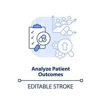 Analyze patient outcomes light blue concept icon. Improving quality of healthcare abstract idea thin line illustration. Isolated outline drawing. Editable stroke. vector