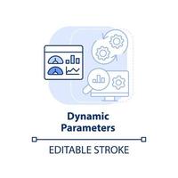 Dynamic parameters light blue concept icon. Advanced search engine optimization abstract idea thin line illustration. Isolated outline drawing. Editable stroke. vector