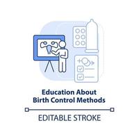 Education about birth control light blue concept icon. Solution to overpopulation abstract idea thin line illustration. Isolated outline drawing. Editable stroke. vector