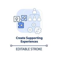 Create supporting experiences light blue concept icon. Dealing with overcrowding abstract idea thin line illustration. Isolated outline drawing. Editable stroke. vector