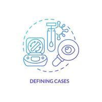 Defining cases blue gradient concept icon. Tracking infection and viruses. Disease monitoring abstract idea thin line illustration. Isolated outline drawing vector