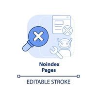 Noindex pages light blue concept icon. Exclude page from search result. SEO principle abstract idea thin line illustration. Isolated outline drawing. Editable stroke. vector