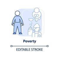 Poverty light blue concept icon. Low life quality. Cause of overpopulation abstract idea thin line illustration. Isolated outline drawing. Editable stroke. vector