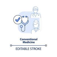 Conventional medicine light blue concept icon. Healthcare approach abstract idea thin line illustration. Safe treatment. Isolated outline drawing. Editable stroke. vector