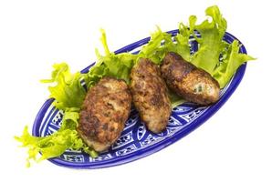 Homemade cutlet dish view photo