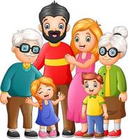 Group funny Happy family cartoon vector