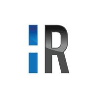 Letter HR typography logo vector