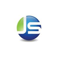 Circle letter JS logo design vector
