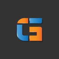Shiny letter G typography logo vector