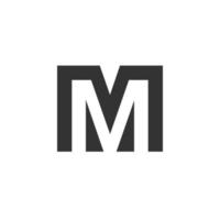 Letter M typography logo vector
