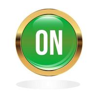 A circle of green color in a gold frame vector