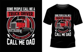 diseño de camiseta de conductor de camión vector