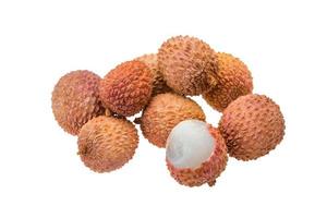 Lychee on white background photo