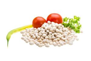 White beans on white background photo