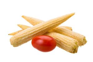 Baby corn on white photo