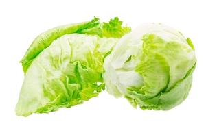 Iceberg salad on white photo