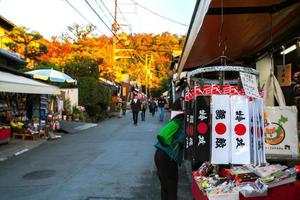 prefectura de kyoto, kansai, japón - 21 de noviembre de 2019 - vista de la calle de la pasarela que conduce al templo ginkakuji foto