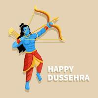 Happy Dussehra with Lord Rama archer figure character illustration vector