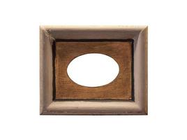 Blank vintage wooden picture photo frame isolated on white background