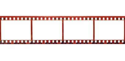 Film strip with copy space blank picture frames for photo isolated on white background