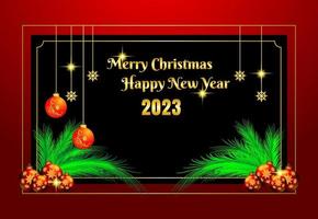 merry christmas and happy new year 2023 background design vector