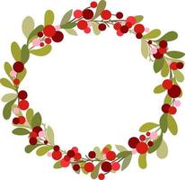 Berries and leaves seasonal wreath vector